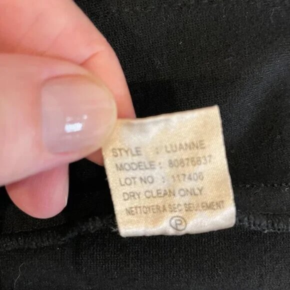 Theory Luanne Ponte Knit Dress 3/4 Sleeves Mini Black Round Neck Size M - Picture 14 of 14